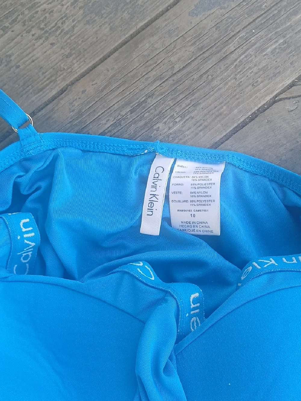 Calvin Klein Bright Blue Ruched One-Piece Swimsuit